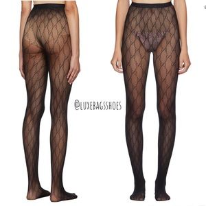 Authentic Gucci Supremelis Interlocking GG Logo Tights Stockings